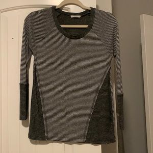 white and black stripped long sleeve